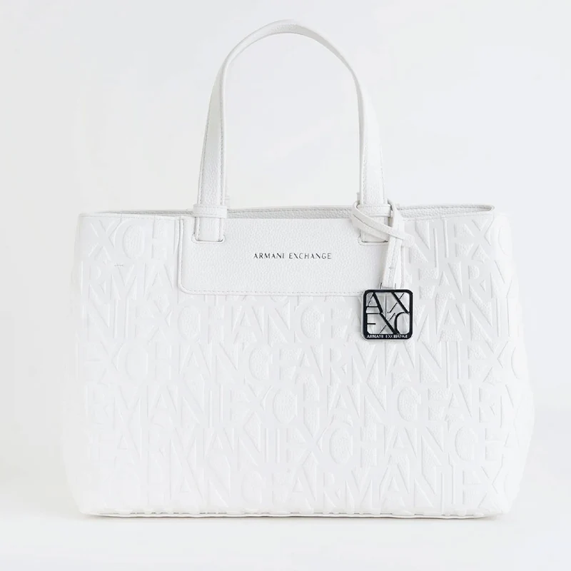 Borsa Donna a Mano con Tracolla ARMANI EXCHANGE colore Off White Linea Liz Misura Grande