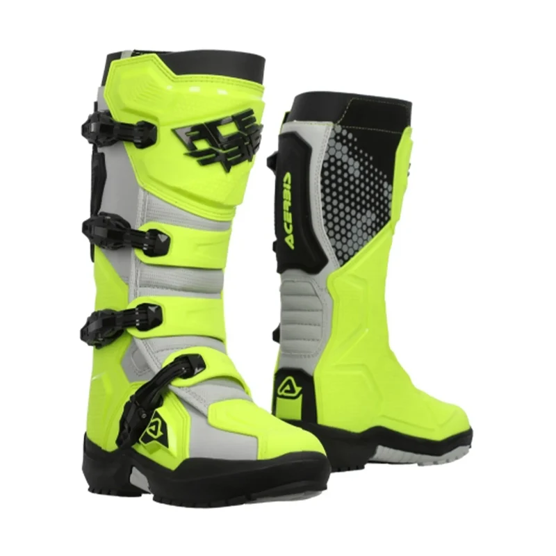 ACERBIS MOTO FUORI STRADA ARTIGLIO STIVALI DI MOTO GIALLO FLUO BIANCO