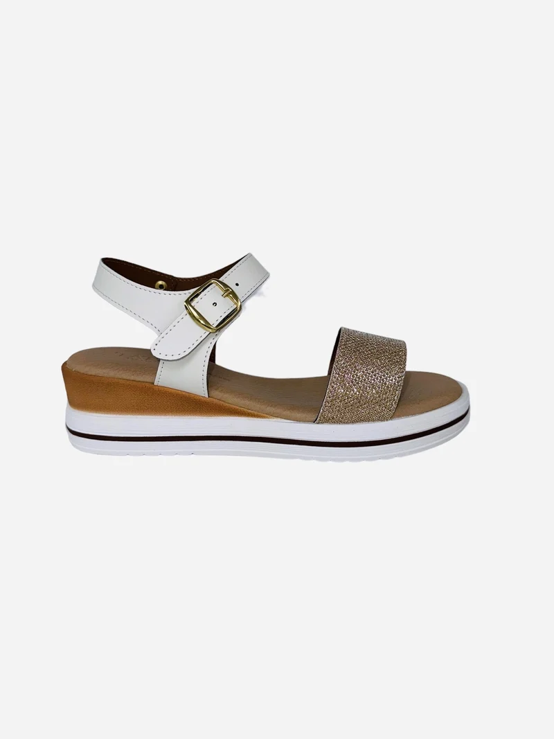 Sandali con doppia fascia. Made in Italy. Tacco alto 6cm