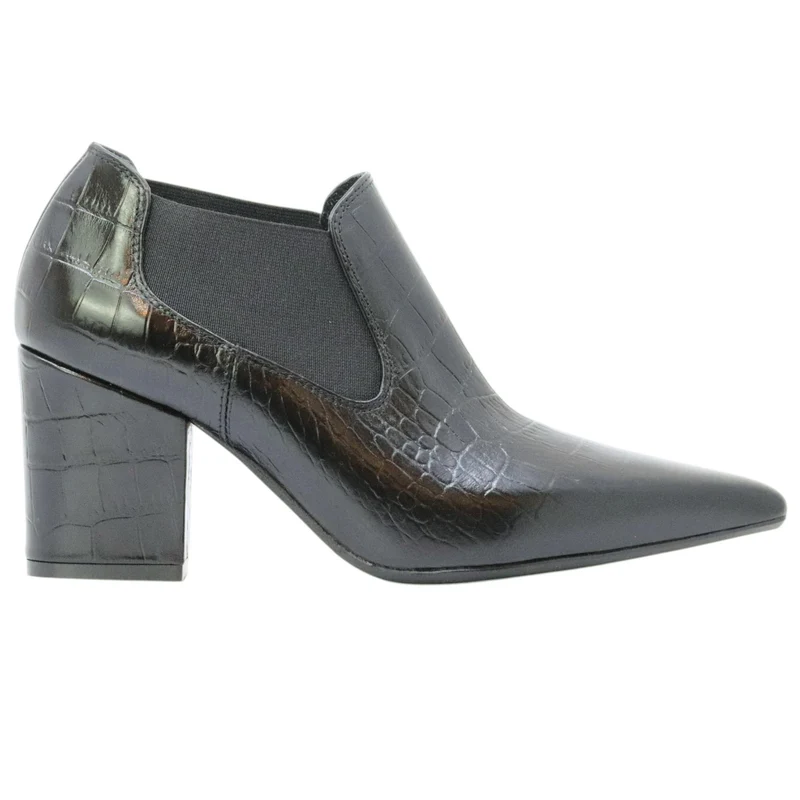 Anna F 1898 tronchetto donna in pelle cocco nera