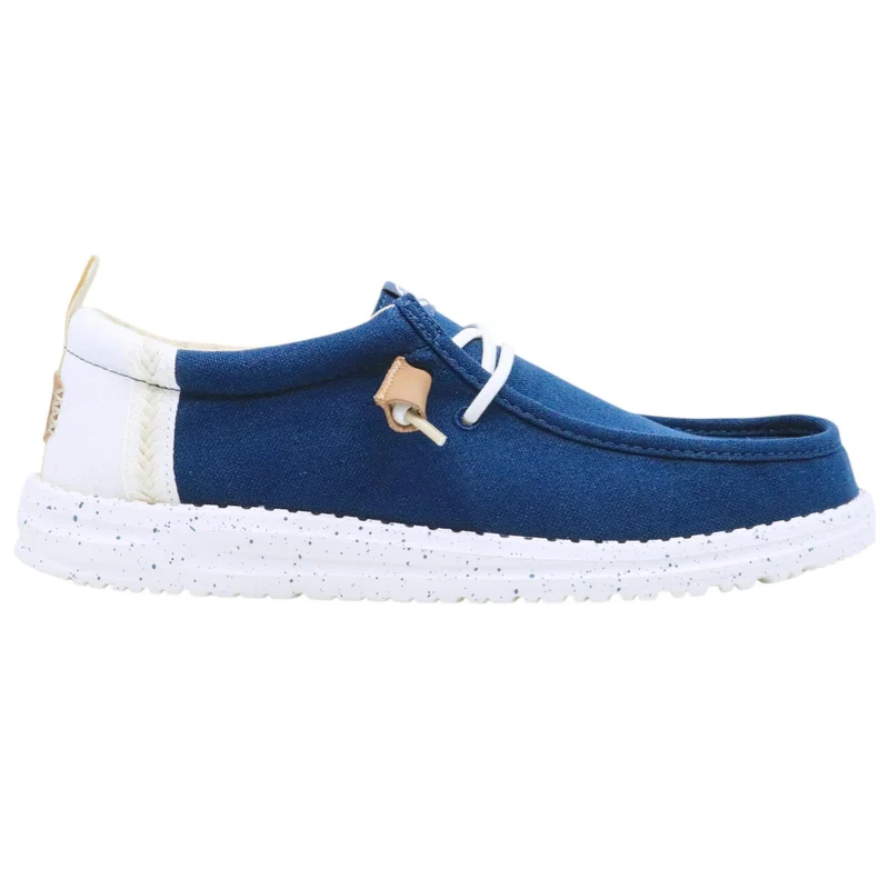 Hey Dude Wally Summer Linen sneaker uomo in blu