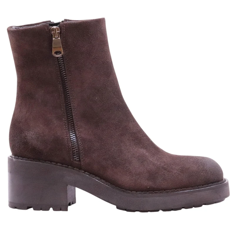 Curiositè 2831 stivaletto donna in camoscio marrone