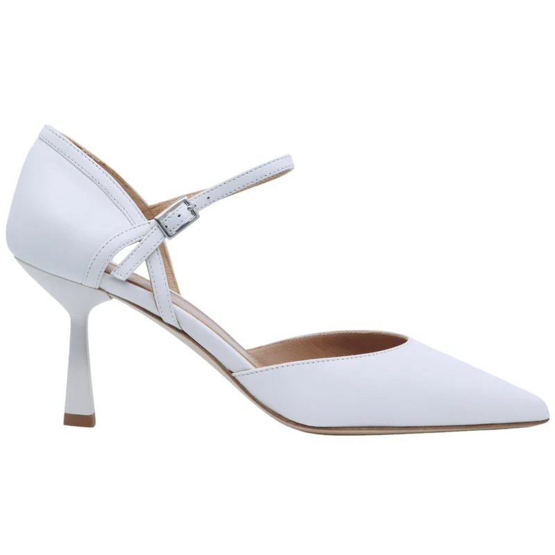 Décolleté donna Chantal 2330 in pelle bianco latte
