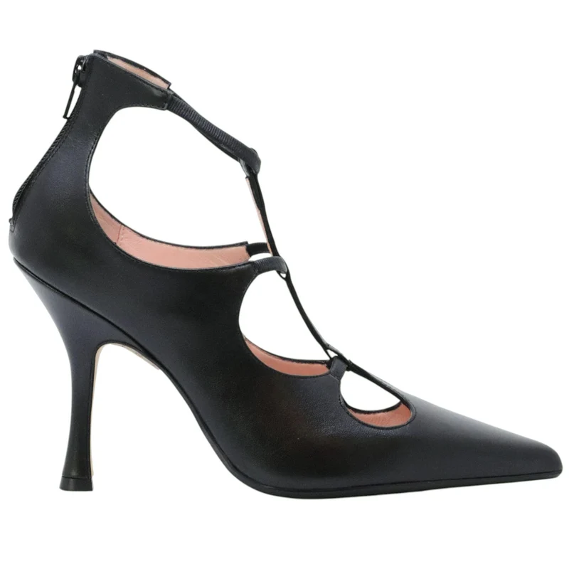 Anna F 1762 décolleté donna in nappa nera