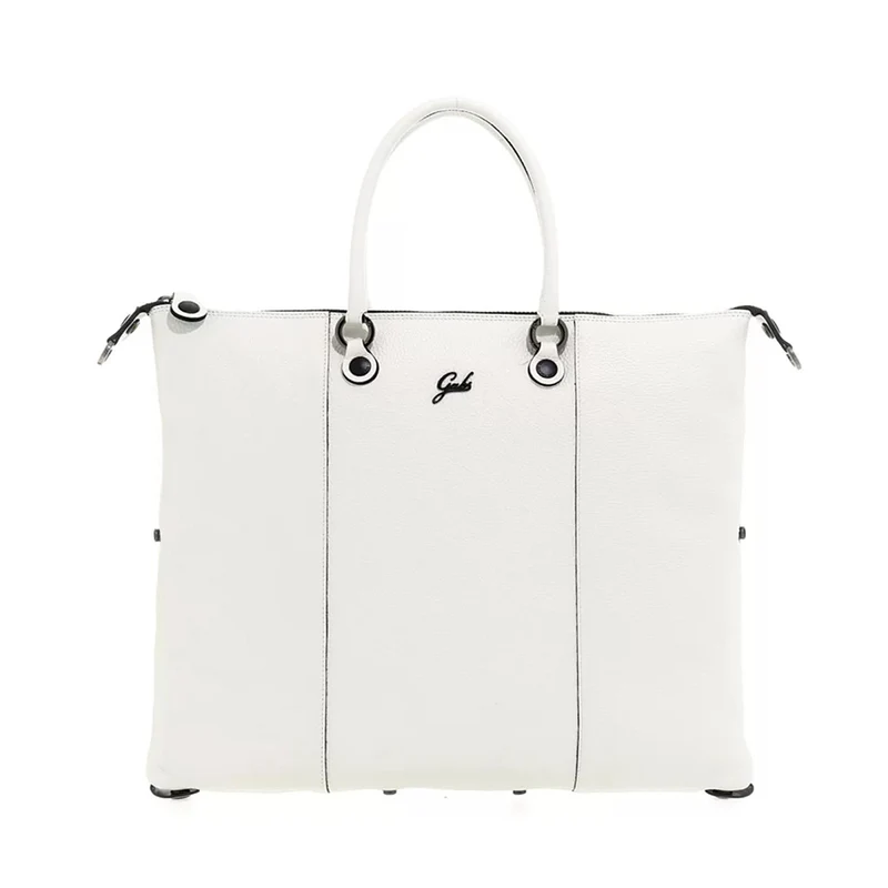 Borsa Donna a Mano con Tracolla GABS G3 PLUS in Pelle Martellata Bianco Ottico Medium