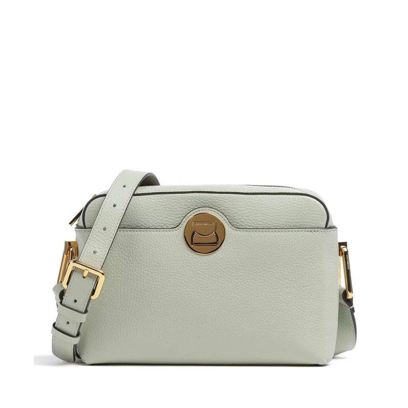 Borsa Donna a Tracolla COCCINELLE in Pelle linea Liya colore Celadon Green - Warm Taupe