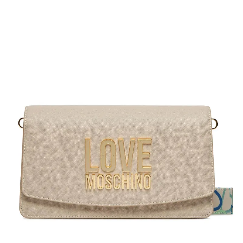 Borsa Donna a Spalla con Tracolla LOVE MOSCHINO linea Smart Daily Jelly Logo Avorio