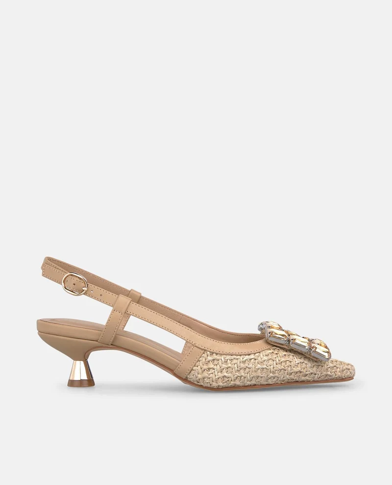 ZAPATO DESTALONADO EN RAFIA