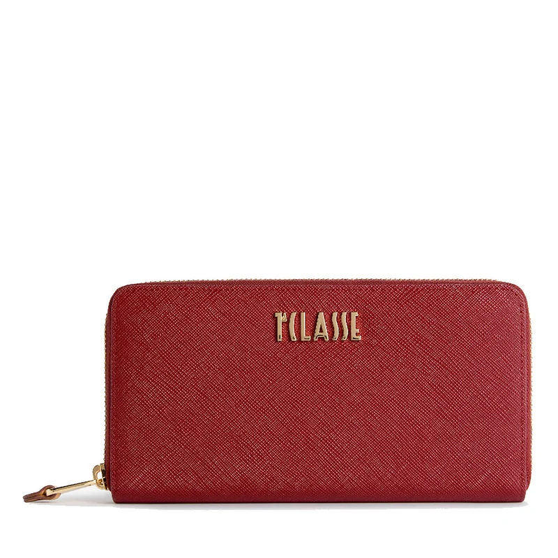 Portafoglio Donna Zip Around 1A Classe Alviero Martini linea Windy City Rosso Acero PM75