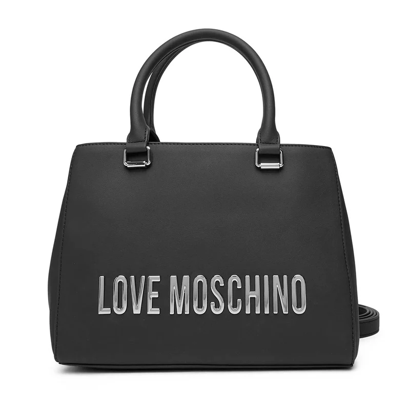Borsa Donna a Mano LOVE MOSCHINO linea Bold Bag colore Nero e Nikel