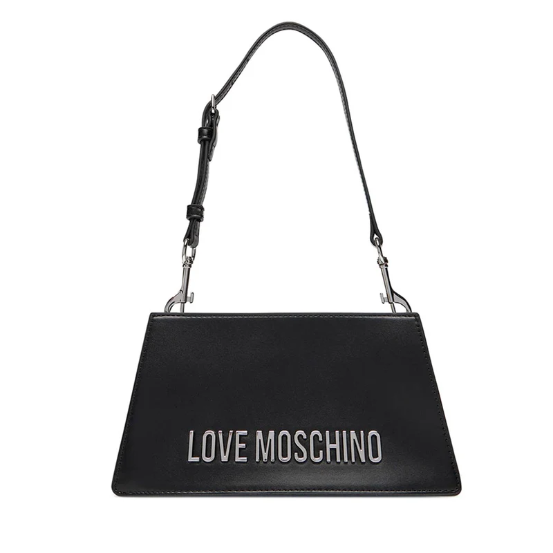 Borsa Donna a Spalla LOVE MOSCHINO Nera con Maxi Logo Nikel