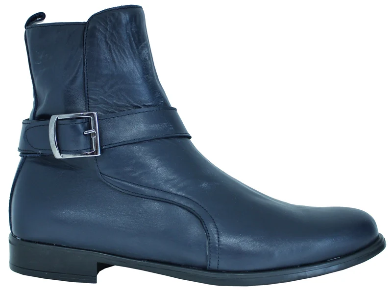 |ACS STIVALETTO FIBBIA UOMO PELLE BLU|