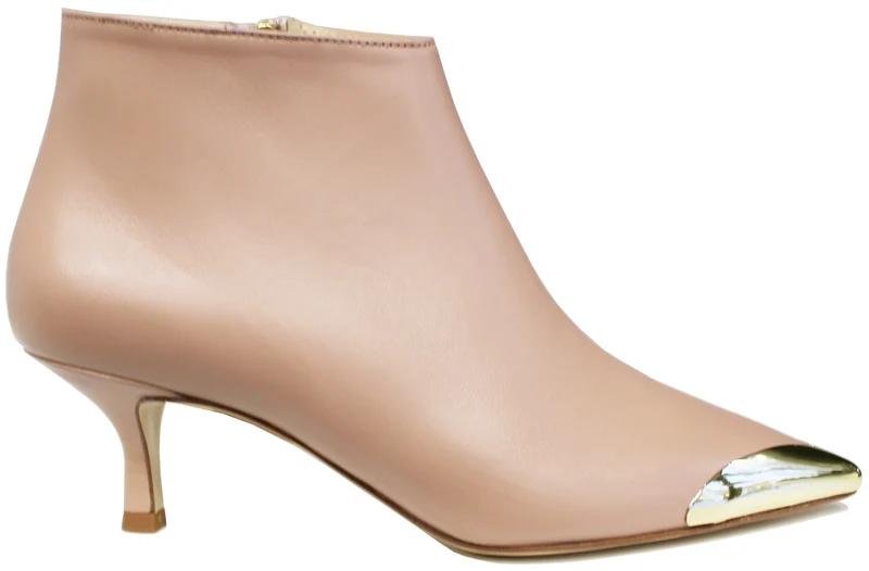|TRONCHETTO DONNA PELLE ROSA CIPRIA PUNTALE ORO|