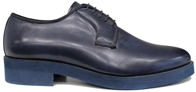DERBY UOMO LISCIA PELLE BLU