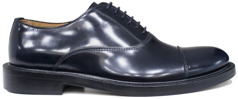 OXFORD UOMO PELLE LUCIDA BLU