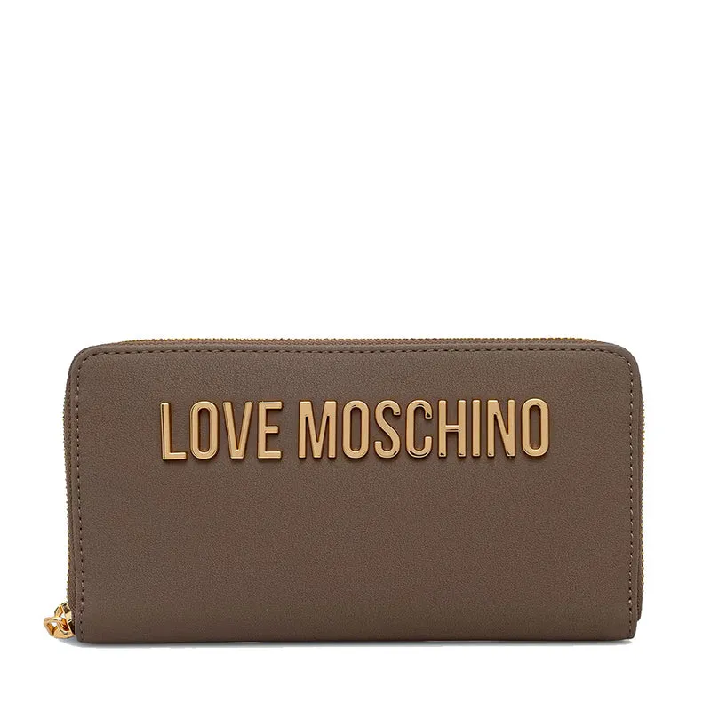 Portafoglio Donna Zip Around LOVE MOSCHINO linea Bold Love color Fango