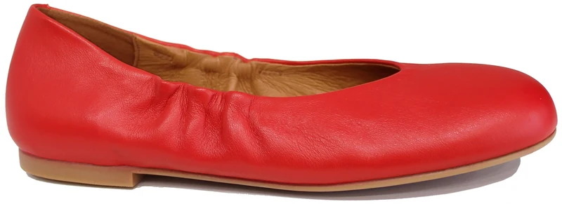 BALLERINA DONNA ELASTICO PELLE ROSSA