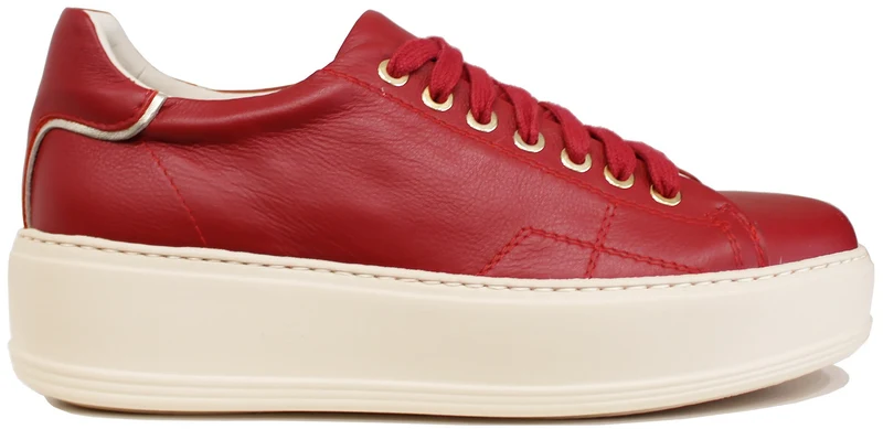 SNEAKER DONNA PELLE ROSSA