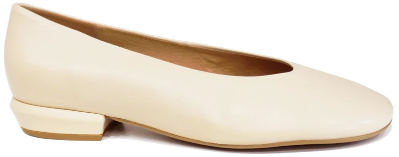 BALLERINA DONNA PELLE BIANCO LATTE