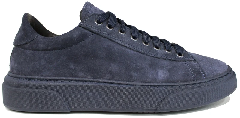 SNEAKER UOMO CAMOSCIO BLU SUOLA IN TINTA