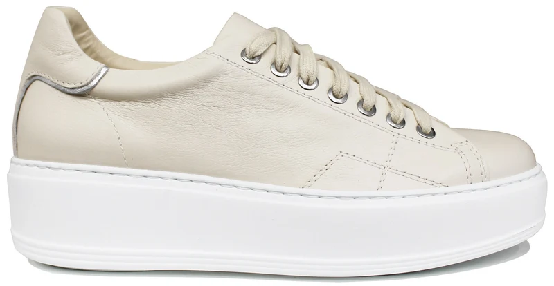 SNEAKER DONNA PELLE BIANCO LATTE