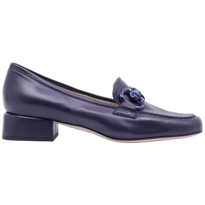 Mocassino donna Le Briella Z843 in pelle blu e morsetto