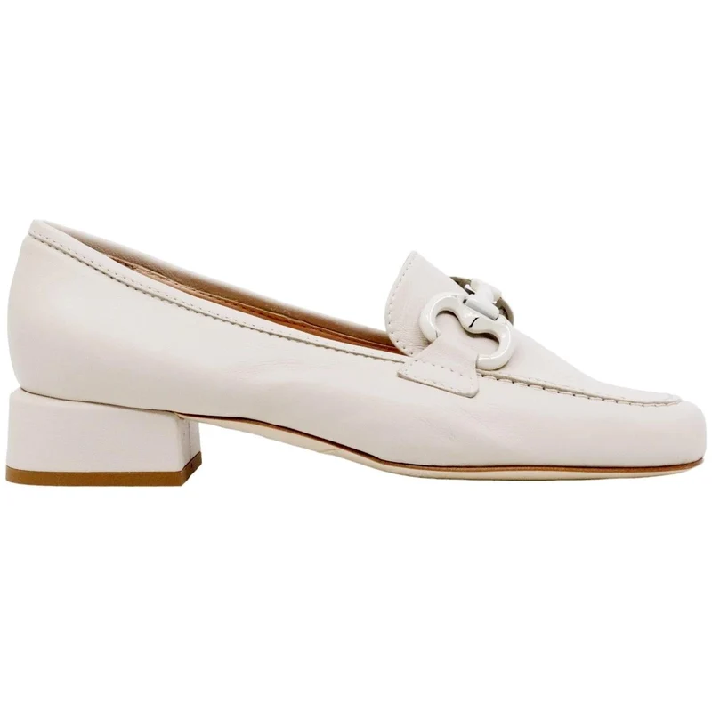 Mocassino donna Le Briella Z843 in pelle beige e morsetto
