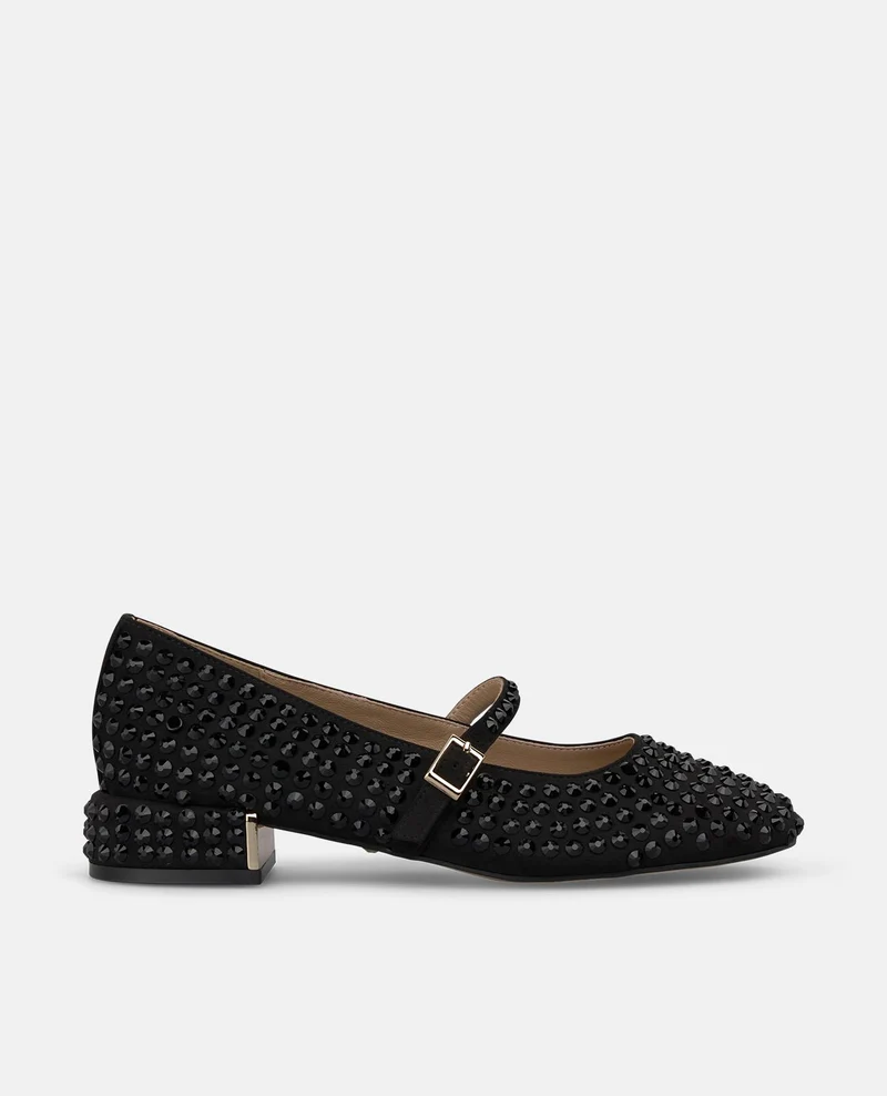 ZAPATO DE ANTE CON PEDRERÍA