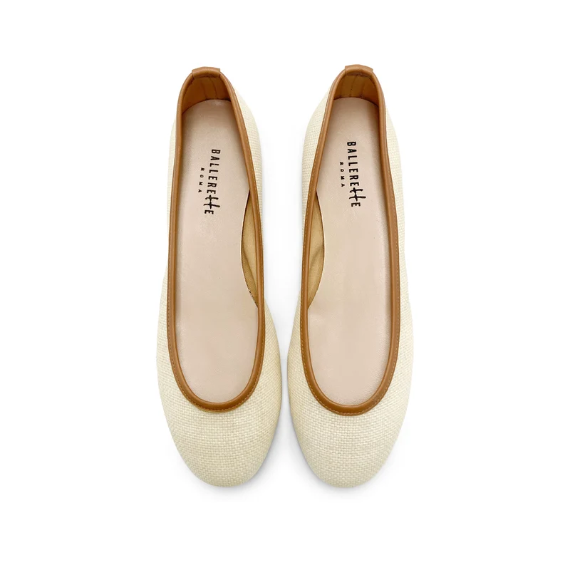 Ballerine estive beige in rafia