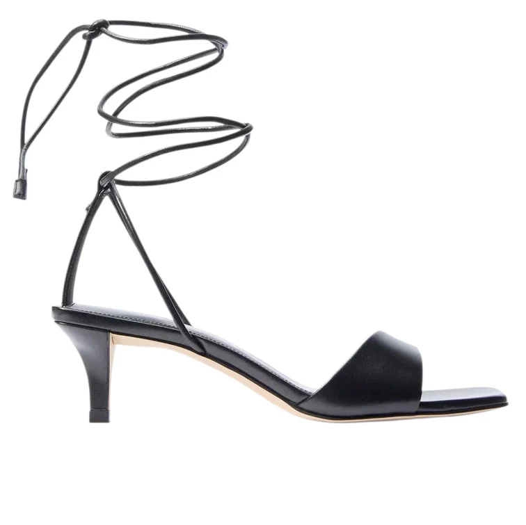 Sandalo con tacco Michael Kors Jaida Mid in pelle nera