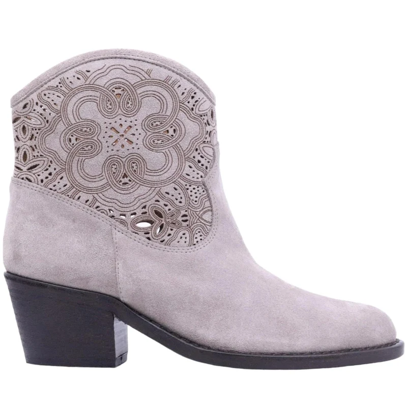 Stivaletto texano Via Roma 15 4148 in pelle scamosciata fango