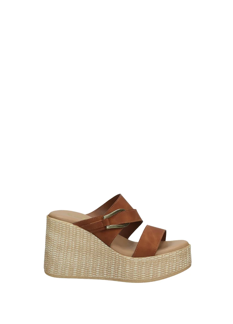 Sandali donna in PU con zeppa alta 1585