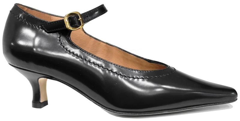 |DECOLTE' DONNA PELLE LUCIDA NERA|
