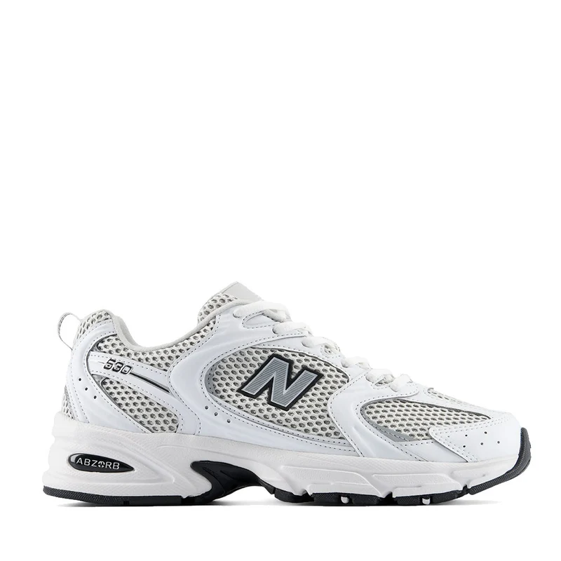 Scarpe Running NEW BALANCE Sneakers 530 in Tessuto Sintetico e Mesh colore White Silver Metallic e Black