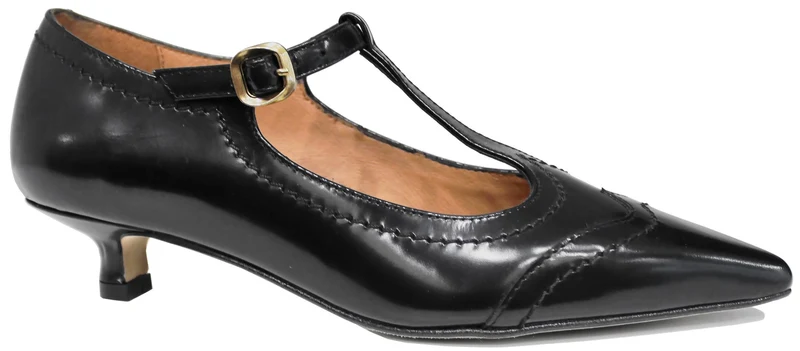 |DECOLTE' DONNA RICAMATA PELLE LUCIDA NERA|