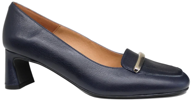 |DECOLTE' MOCASSINO ACCESSORIATO PELLE BLU|