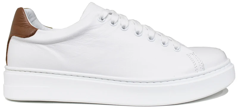 |SNEAKER UOMO PELLE BIANCO/CUOIO|