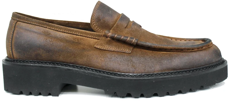 |MOCASSINO UOMO SUOLA CARRARMATO CAMOSCIO TABACCO|