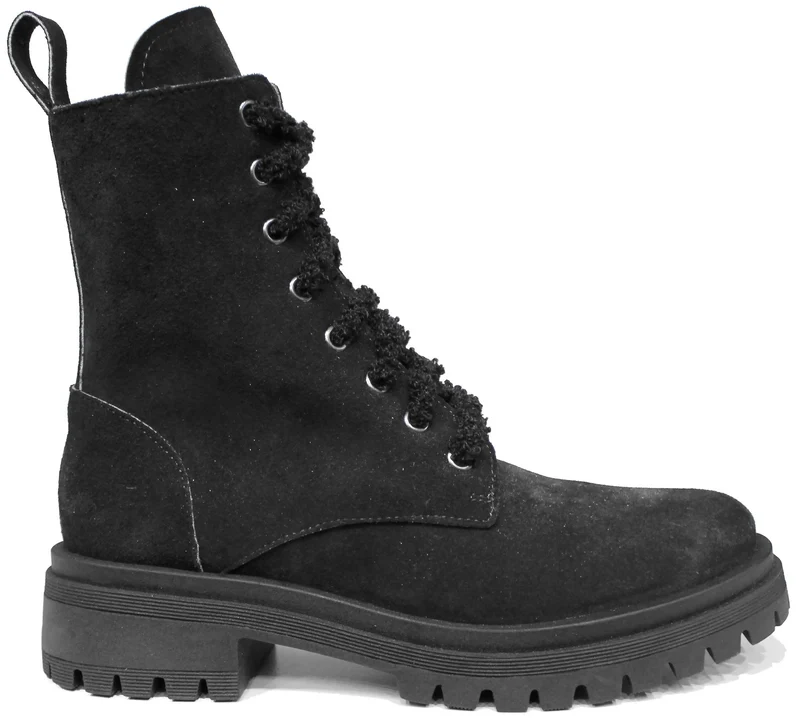 |ANFIBIO DONNA STRINGATO CAMOSCIO NERO|
