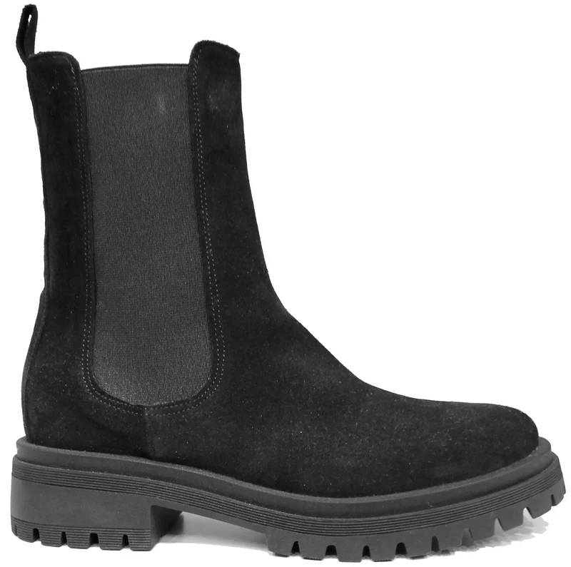 |BEATLES DONNA ZIP CAMOSCIO NERO|