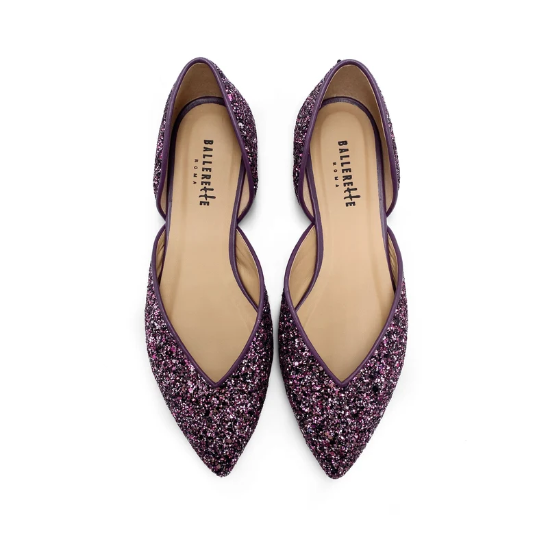 Ballerine aperte in glitter lilla