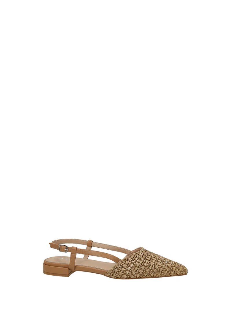 Décolleté sling back donna brown in PU