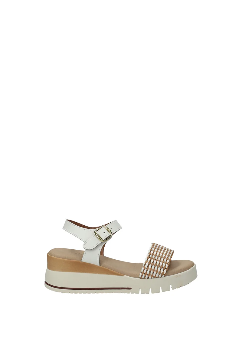 Sandali donna e marrone in PU con zeppa bassa 774