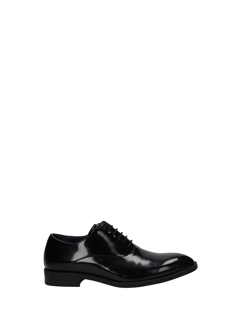 Derby Uomo Eleganti in PU Vernice - Black