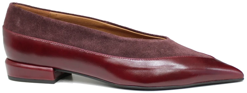|BALLERINA DONNA A PUNTA DOPPIO PELLAME BORDO'|