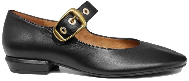|BALLERINA DONNA CINTURINO PELLE NERA|