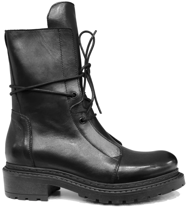 |ANFIBIO DONNA STRINGATO PELLE NERA|