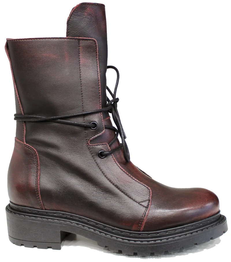 |ANFIBIO DONNA STRINGATO PELLE BORDO'|