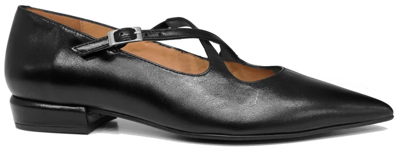 BALLERINA DONNA A PUNTA PELLE NERA