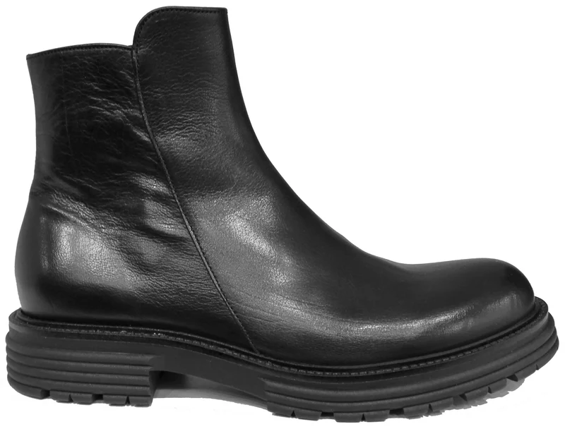 |STIVALETTO UOMO PELLE NERA|